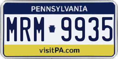 PA license plate MRM9935