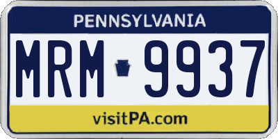 PA license plate MRM9937