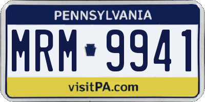 PA license plate MRM9941