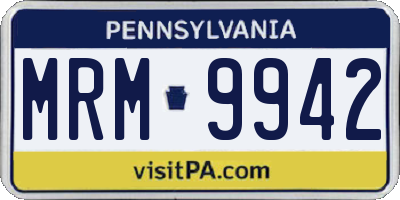 PA license plate MRM9942