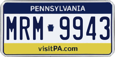 PA license plate MRM9943