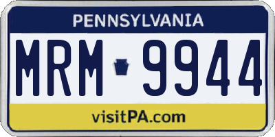 PA license plate MRM9944