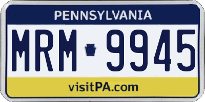 PA license plate MRM9945
