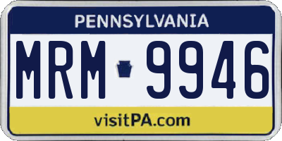 PA license plate MRM9946