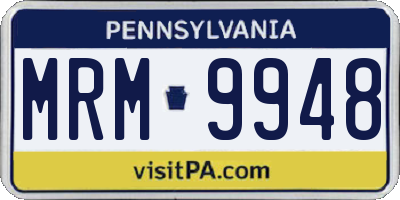 PA license plate MRM9948
