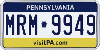 PA license plate MRM9949