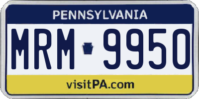 PA license plate MRM9950