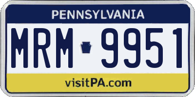 PA license plate MRM9951