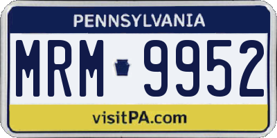 PA license plate MRM9952