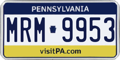 PA license plate MRM9953