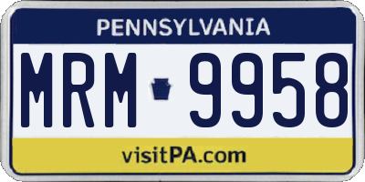 PA license plate MRM9958