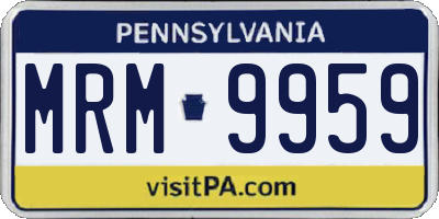 PA license plate MRM9959