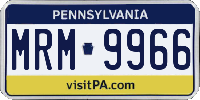 PA license plate MRM9966