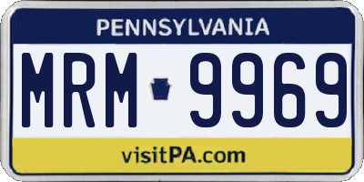 PA license plate MRM9969