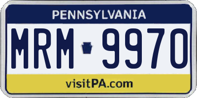 PA license plate MRM9970