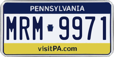 PA license plate MRM9971