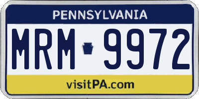PA license plate MRM9972