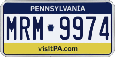 PA license plate MRM9974