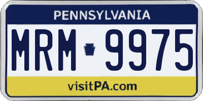 PA license plate MRM9975