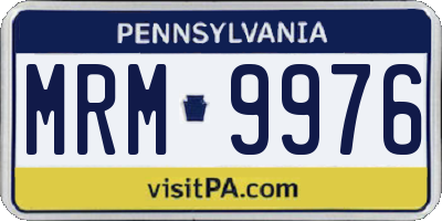 PA license plate MRM9976