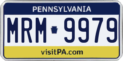 PA license plate MRM9979