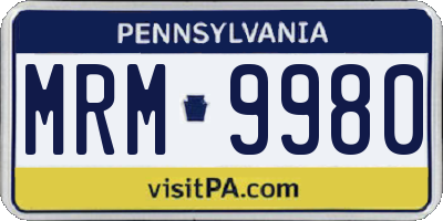 PA license plate MRM9980