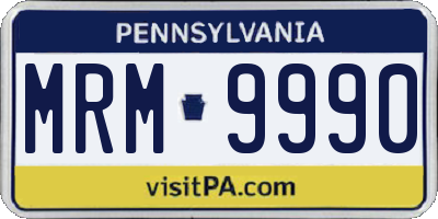 PA license plate MRM9990