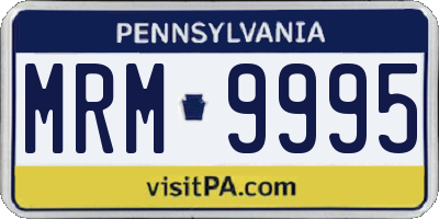 PA license plate MRM9995