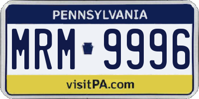 PA license plate MRM9996