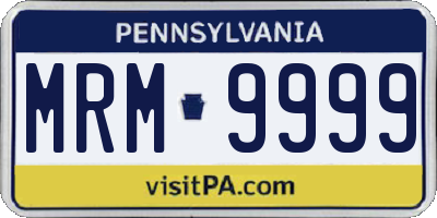PA license plate MRM9999
