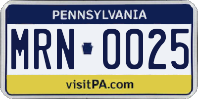 PA license plate MRN0025