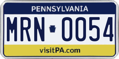 PA license plate MRN0054