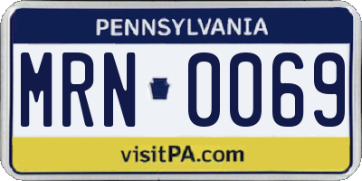 PA license plate MRN0069