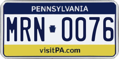 PA license plate MRN0076