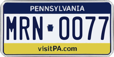 PA license plate MRN0077