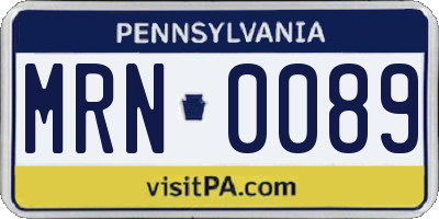PA license plate MRN0089