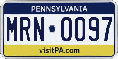 PA license plate MRN0097