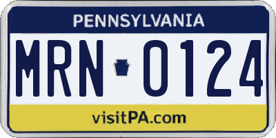 PA license plate MRN0124