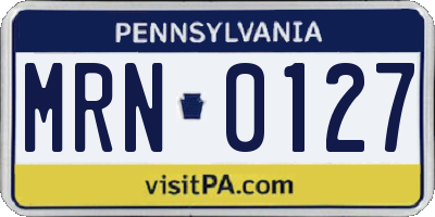 PA license plate MRN0127