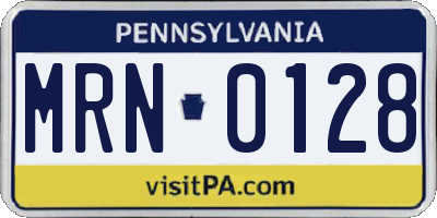 PA license plate MRN0128