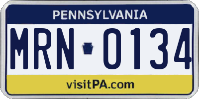 PA license plate MRN0134