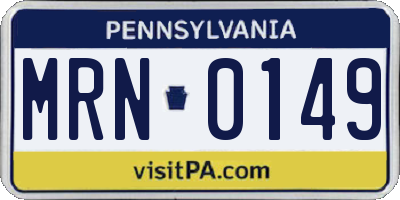 PA license plate MRN0149