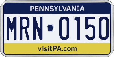 PA license plate MRN0150