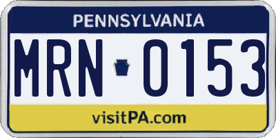 PA license plate MRN0153