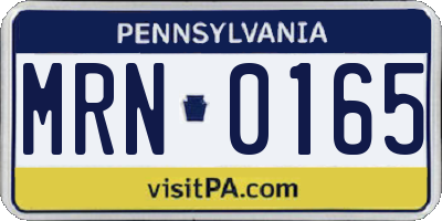 PA license plate MRN0165
