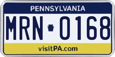 PA license plate MRN0168