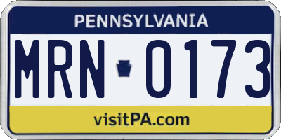 PA license plate MRN0173