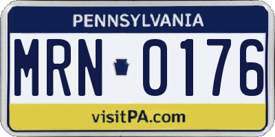 PA license plate MRN0176
