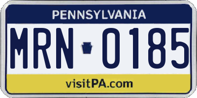 PA license plate MRN0185