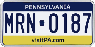 PA license plate MRN0187